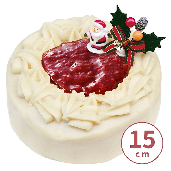 【冷凍】【送料込】豆乳クリームのデコレーションケーキ　直径15cm・1ホール