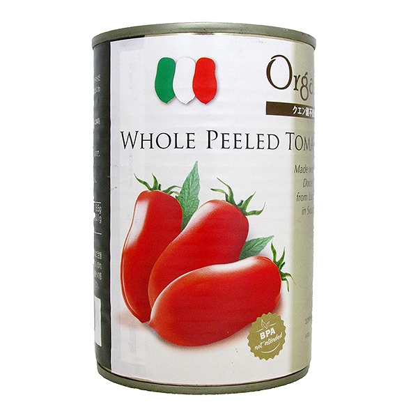 【フードロス商品】有機ホールトマト缶　400g・1缶