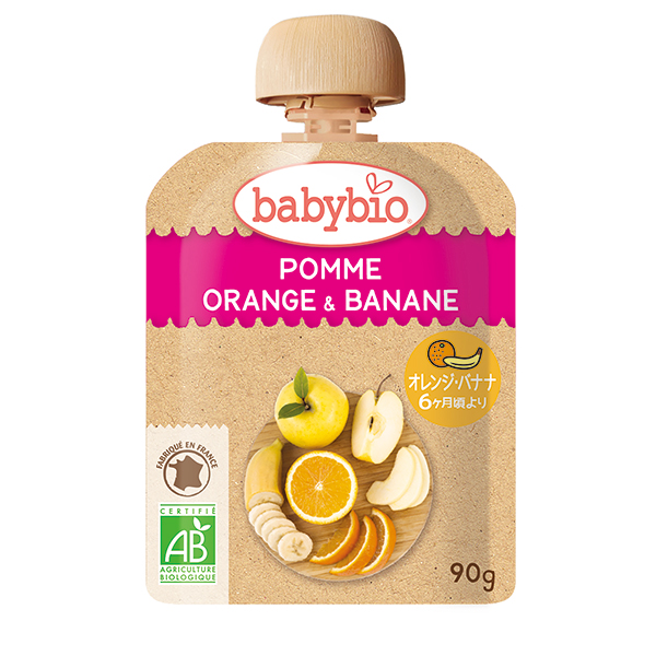 【WEB限定】babybio スムージー アップル・オレンジ・バナナ　90g・1袋