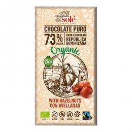 OGダークチョコレート　73% ヘーゼルナッツ　150g・1枚