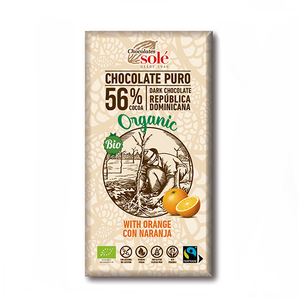 OGダークチョコレート　56％ オレンジ 100g・1枚