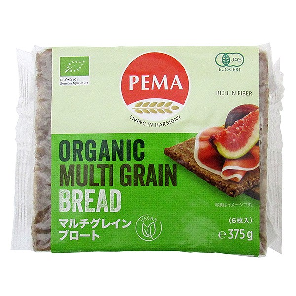 ミトク　PEMA 有機全粒ライ麦パン マルチグレインブロート　375g・1袋